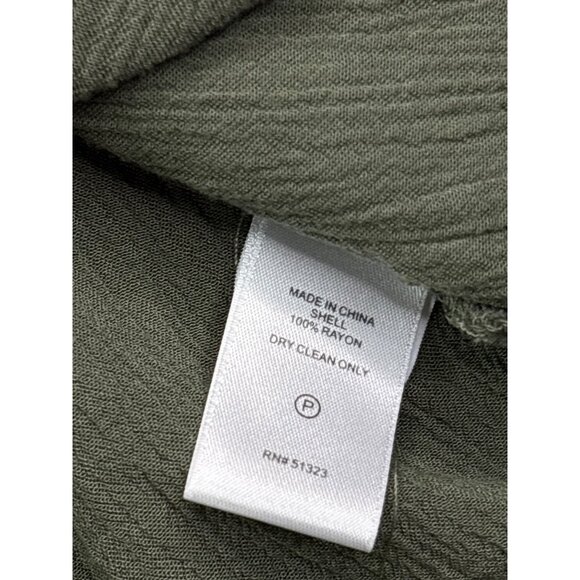 Cece Green Bell Sleeve Blouse Rayon Size S Semi Sheer Flowy Forest Fairy Pleated - Picture 5 of 6